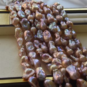 Drilled Large16x21mm purple High Quality Baroque Pearls in strand