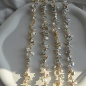 10-12mm White Colored Keshi Pearl Strand